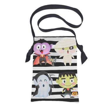 Imagem de Bolsa sacola em tecido coleta de doces halloween - familia monster - C