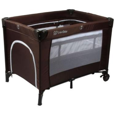 Imagem de Berço Cercado Portátil Marrom Eco Com Mosquiteiro Marrom - Color Baby