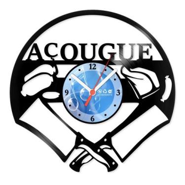 Imagem de Relógio De Parede Disco Vinil Comercial - Açougue 2 - VCM-009 - Modern