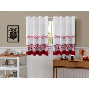 Imagem de Cortina Gourmet Para Cozinha Em Tecido Linhão 3,00m X 1,20m - Enxovais