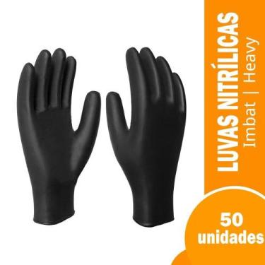 Imagem de Luva imbat procedimento nitrilica preto heavy tamanho 8 medio 50x1, 47