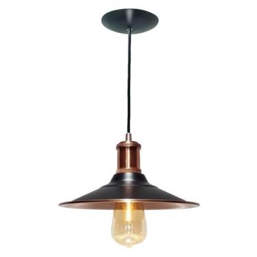 Imagem de Pendente Orion Preto E Cobre 1 Lâmpadas E27 Utron