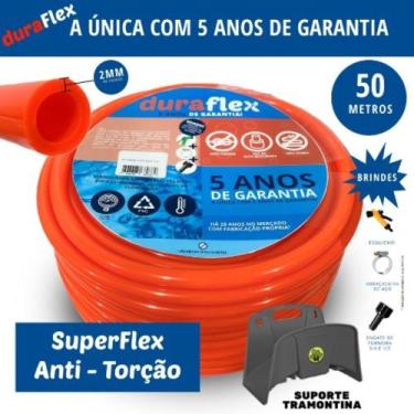 Imagem de Mangueira Jardim Laranja 50 metros + Suporte Tramontina - Duraflex