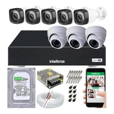 Imagem de Kit Cftv 8 Câmeras Segurança Full Hd 1080p 2mp Dvr Mhdx 1108 Intelbras