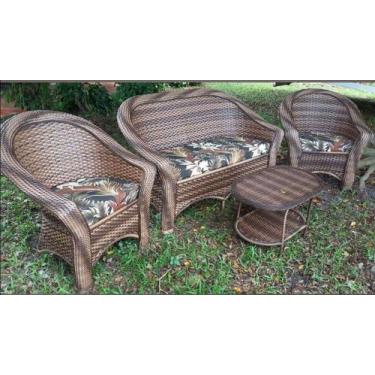 Imagem de Jogo conjunto sofá Area Externa Almofada Rivieira Marron - Varanda Mov