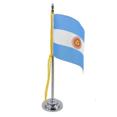 Imagem de Mini Bandeira De Mesa Argentina 15 Cm Poliéster