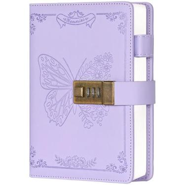 Imagem de Diário Billtigif com Cadeado - Diário para Mulheres e Meninas (Roxo Cl