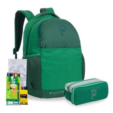 Imagem de Kit Mochila Estojo Palmeiras Alviverde Futebol Coleção 2025 - Xeryus, 