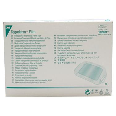 Imagem de 3M curativo de filme tegaderm de 1626w para cuidados de saúde, estilo de moldura, retângulo, 4,75" de largura, 4" de comprimento, 4" x 4 3/4", transparente (pacote com 50)