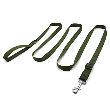 Imagem de TAIAN Coleira para cães de nylon ajustável, trelas longas para cães pequenos, médios e grandes (2,5 cm x 3 m, verde)