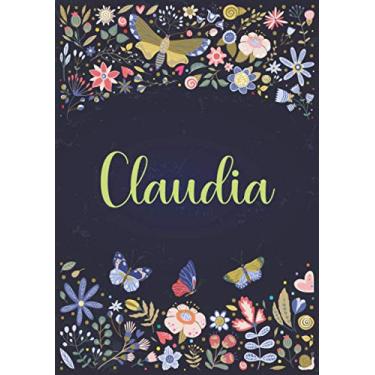 Imagem de Claudia: Notizbuch A5 | Personalisierter vorname Claudia | Geburtstagsgeschenk für Frau, Mutter, Schwester, Tochter | Design: Garten | 120 Seiten liniert, Kleinformat A5 (14,8 x 21 cm)