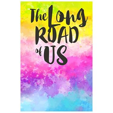 Imagem de The Long Road of Us: Red flower and Large line notebook and dark green background diary,size 6 by 9