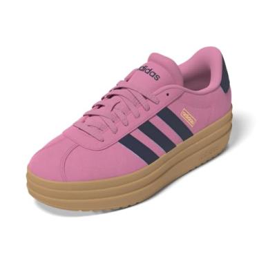 Imagem de adidas Tênis feminino VL Court Bold, Rosa Bliss, azul escuro/dourado metálico, 36