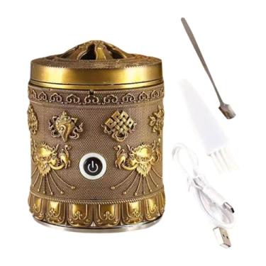 Imagem de Wswqop Queimador de incenso de liga, suporte de incenso, presente de aniversário, peça central de mesa, acessórios de decoração para quarto, spa, mesa, Bronze