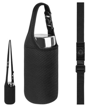 Imagem de Linkidea Bolsa de transporte isolada para alimentos, lancheiras pequenas de neoprene para mulheres, lancheira isolada de 2 formas para pote com alça de ombro, compatível com Thermos 700 ml (preta)