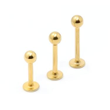 Imagem de Piercing Labret Aço Cirúrgico Dourado PVD - M2 Piercing, 10mm