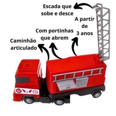 Imagem de Caminhão De Bombeiro Brinquedo Interativo Articulado Super Frotinha Di