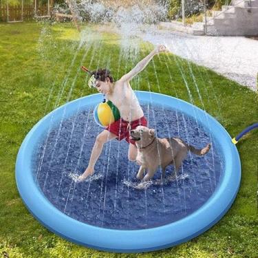 Imagem de Piscina para Animais de Estimação, Brinquedo de Água para Cães, Pet Verão, Piscina Pet Inflável Chafariz (170 cm)