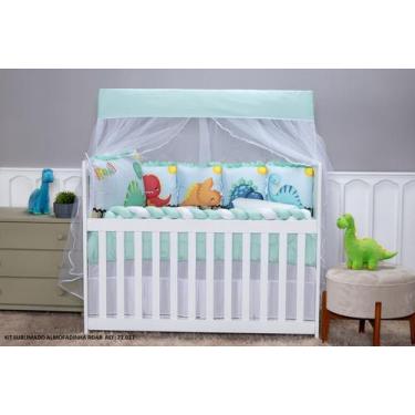 Imagem de Kit Berço Americano Completo Menino Infantil Urso Baloeiro Com Almofad