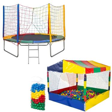 Imagem de Kit Cama Elástica 2,44m Piscina de Bolinhas 1,50m c/ 500 Bolinhas 