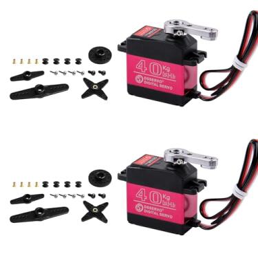 Imagem de Geekstory 2 Pack 40KG Digital Servo DS3240 High Torque 270 Degree Full Metal Gear with 25T Servo Arm 6V RC Servo for for 1/8 1/10 Scale RC Car Crawler Buggy Airplane Control