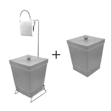 Imagem de Kit Lixeira com Suporte de Papel Higiênico + Lixeira Individual - Stol