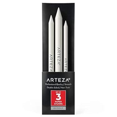 Imagem de ARTEZA Conjunto de tocos de mistura de papel — tocos de arte curtos, médios e grandes, materiais de arte para desenhar, borrar e suavizar pastel, carvão, grafite, lápis de cor e giz