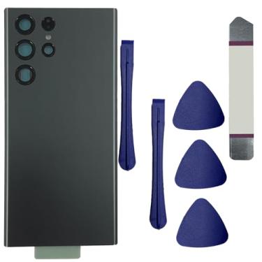 Imagem de CaoXiong Capa de vidro traseira para Galaxy S22 Ultra 5G com lente de vidro da câmera e peças de fita de substituição para Samsung Galaxy S22 Ultra 5G 17.3 cm 5,135.9 cm SM-S908 + ferramentas (verde)