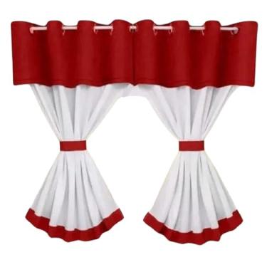 Imagem de Cortina De Cozinha Com Bandô 2.00x1.40 Jra (VERMELHO)