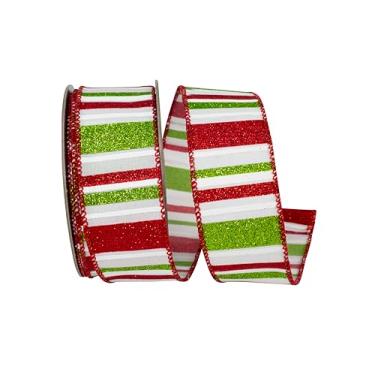 Imagem de Reliant Ribbon Barras de glitter natalinas com fita de borda com fio, multi