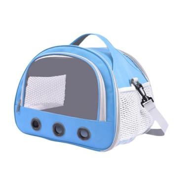 Imagem de Bothyi Portador de porco de cobaia portador de gaiola portador de gaiola Mesh respirável Small Animal Travel Bol, Azul Escuro