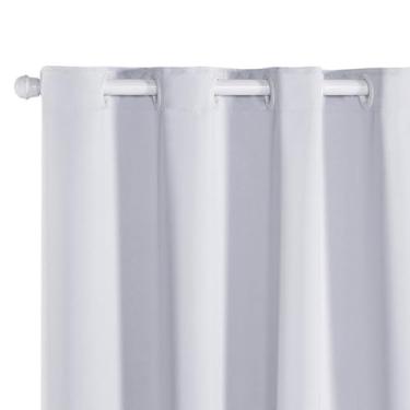 Imagem de Cortina Blackout Blecaute Quarto Tecido 200 x 130 Curta (Gelo/Offwhite)