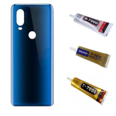 Imagem de Tampa Traseira Para Moto One Vision P50 Azul + Cola 110ml - inova
