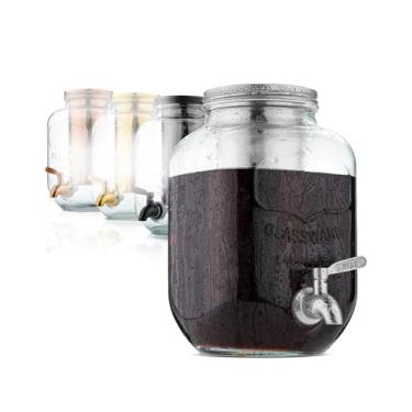 Imagem de BTaT- Cafeteira de fermentação fria, dispensador de bebidas em frascos de vidro de 1 galão, cafeteira fria de galão, máquina de chá gelado, jarra de café frio, dispensador de bebidas, dispensador de