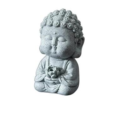 Imagem de FTOQWZXV Censário de cachoeira criativo pequeno buda incenso para casa, interior, mesa, chá, animais de estimação, ornamentos de estilo chinês, queimador de incenso de cerâmica (B)