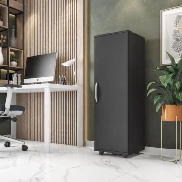 Imagem de Balcão Organizador Armário Multiuso Viena 1 Porta Multifuncional Preto