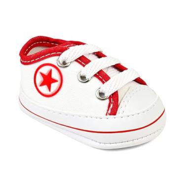 Imagem de Sapatinho De Bebe Tênis recém nascido Saida De Maternidade T12 (BRANCO/VERMELHO, BR, Bebê, Numérico, 16)