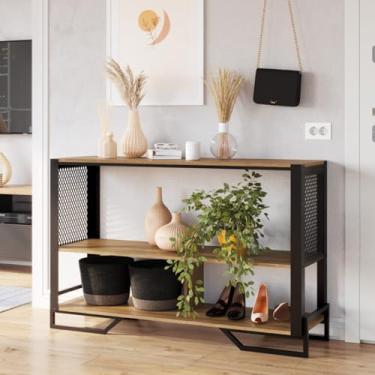 Imagem de Aparador Industrial para Sala com Laterais Teladas P1021 Preto Mel