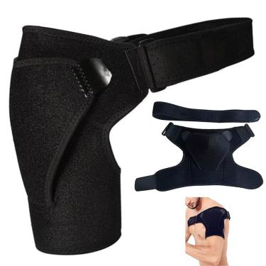 Imagem de Ombreira Ortopedica Compressao Ajustavel Protetor Ombro Almofadada Fisioterapia Tensao Muscular Alivia Dor Lesao