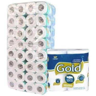 Imagem de 64 Rolos De Papel Higiênico Gold Folha Dupla 30M (1Pct) - Carinho