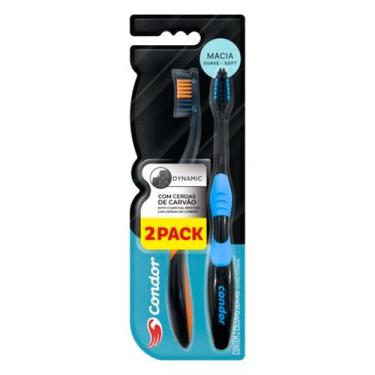 Imagem de Escova de Dente Dynamic Black Carvão Condor Blister Duplo