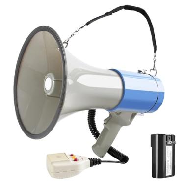 Imagem de MyMealivos - Altifalante megafone de 50 W com sereia, gravação 240S, microfone desmontável e correia (bateria cinza)