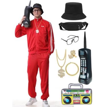 Imagem de Abawaka 80s Outfit for Men Women 90s Track Suit Themed Party Outfits Costume for 80s 90s Windbreaker Sweatsuit Sportswear