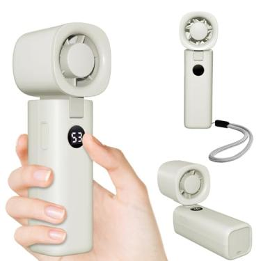 Imagem de Ventilador turbo portátil portátil, 20.000 RPM 5 engrenagens, 12 horas de funcionamento alimentado por bateria recarregável, display digital, mini ventilador de bolso pequeno, presentes para mulheres