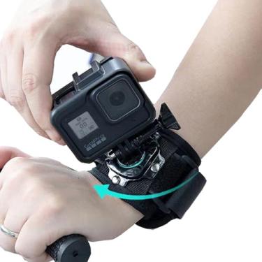 Imagem de Suporte giratório de 360 graus para câmera de ação esportiva para GoPro 12 11 10 9, para DJI Osmo Action 4 3, para AKASO Brave 4 4 Pro 7 7 LE V50 V50X EK7000, para Dragon Touch 4K, Preto, Esportivo