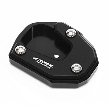 Imagem de Acc-Creativity Suporte de pé de motocicleta com ampliador lateral para placa de extensão compatível com Honda CBR600RR 2012-2021 (preto)