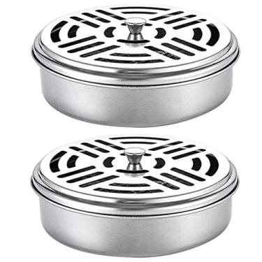 Imagem de Suporte de bobina de mosquito, bobina de aço inoxidável, queimador de incenso, portátil, caixa de suporte espiral de mosquito, suporte de incenso de sândalo, suporte de incenso à prova de fogo, 2