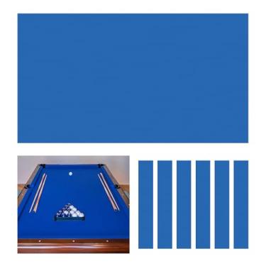 Imagem de Mesa De Bilhar De Feltro Com 6 Bordas De Tecido Resistente Ao Desgaste, Toalhas De Mesa De Bilhar De 9 Pés Para Hotéis, Clubes, Salas De Jogos(Blue)