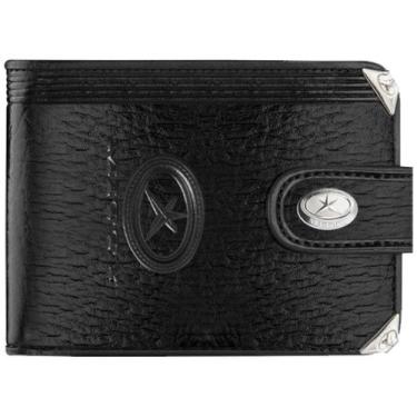 Imagem de Carteira M1F Preta Fecho Pressão Mitty Collezione 100% Couro