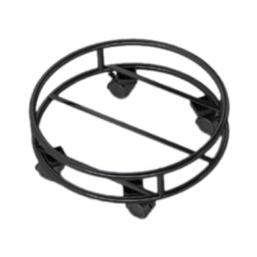 Imagem de predolo Suporte de ferro para plantas com rodas, carrinho para vasos, suporte para plantas, rolo para áreas internas e externas, Preto